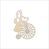 Couple Riding a Bike Wood Craft Shape – Laser Cut Baltic Birch Unfinished DIY Wood Art Supplies BIK3 - The Wood Shape Store