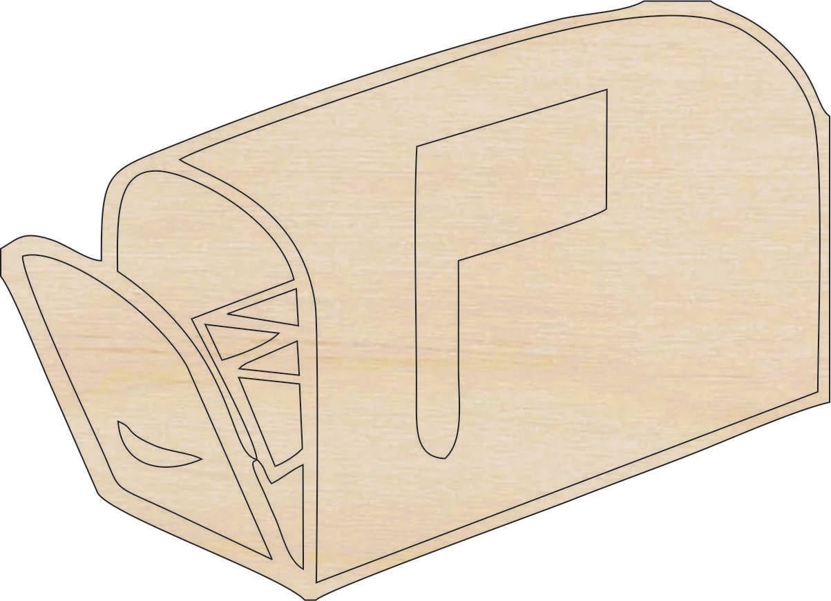 Mailbox Wood Craft Shape - Laser Cut Baltic Birch Unfinished DIY Wood Art Supplies BLD125 - The Wood Shape Store