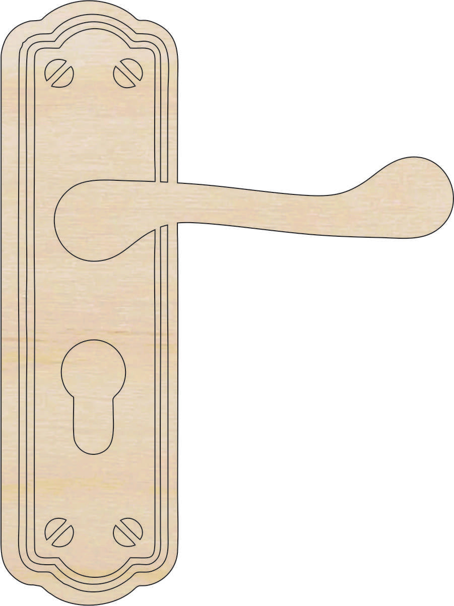 Door Handle - Laser Cut Out Unfinished Wood Craft Shape BLD127 Door Handle - Laser Cut Out Unfinished Wood Craft Shape BLD127
