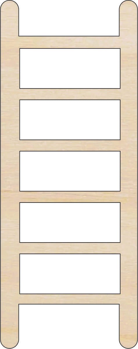 Ladder - Wood Craft Shape – Laser Cut Baltic Birch Unfinished DIY Wood Art Supplies BLD128 - The Wood Shape Store
