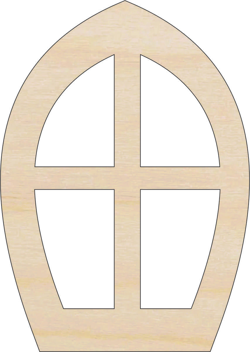 Window - Laser Cut Out Unfinished Wood Craft Shape BLD134 Window - Laser Cut Out Unfinished Wood Craft Shape BLD134