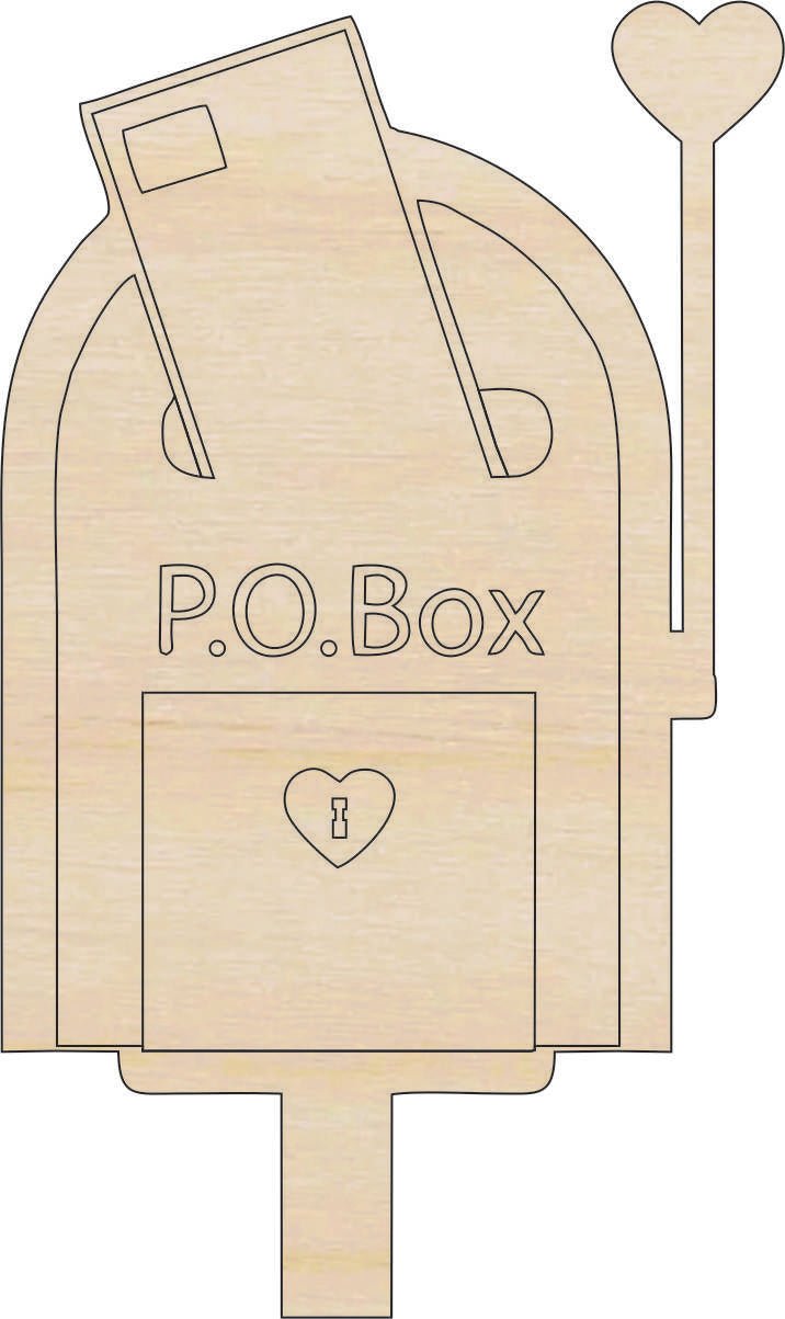 Mailbox Wood Craft Shape - Laser Cut Baltic Birch Unfinished DIY Wood Art Supplies BLD135 - The Wood Shape Store