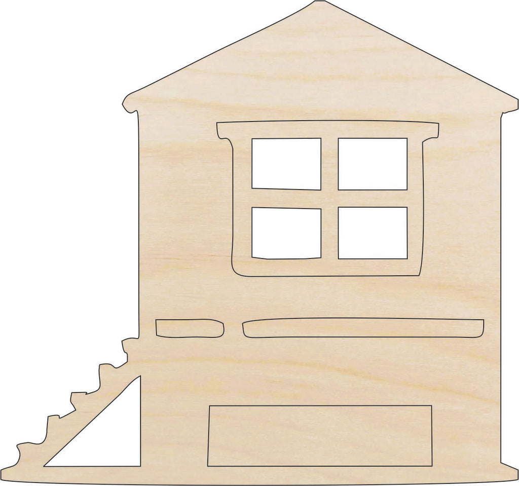 House Beach - Laser Cut Out Unfinished Wood Craft Shape BLD140