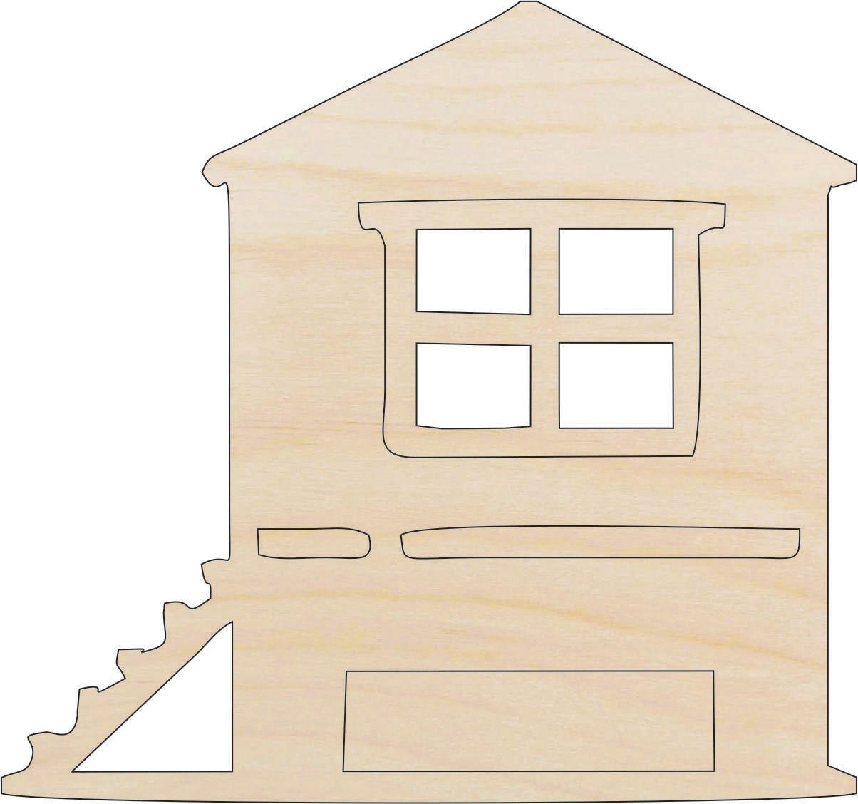 Beach House Wood Craft Shape - Laser Cut Baltic Birch Unfinished DIY Wood Art Supplies BLD140 - The Wood Shape Store