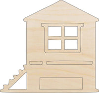 Beach House Wood Craft Shape - Laser Cut Baltic Birch Unfinished DIY Wood Art Supplies BLD140 - The Wood Shape Store