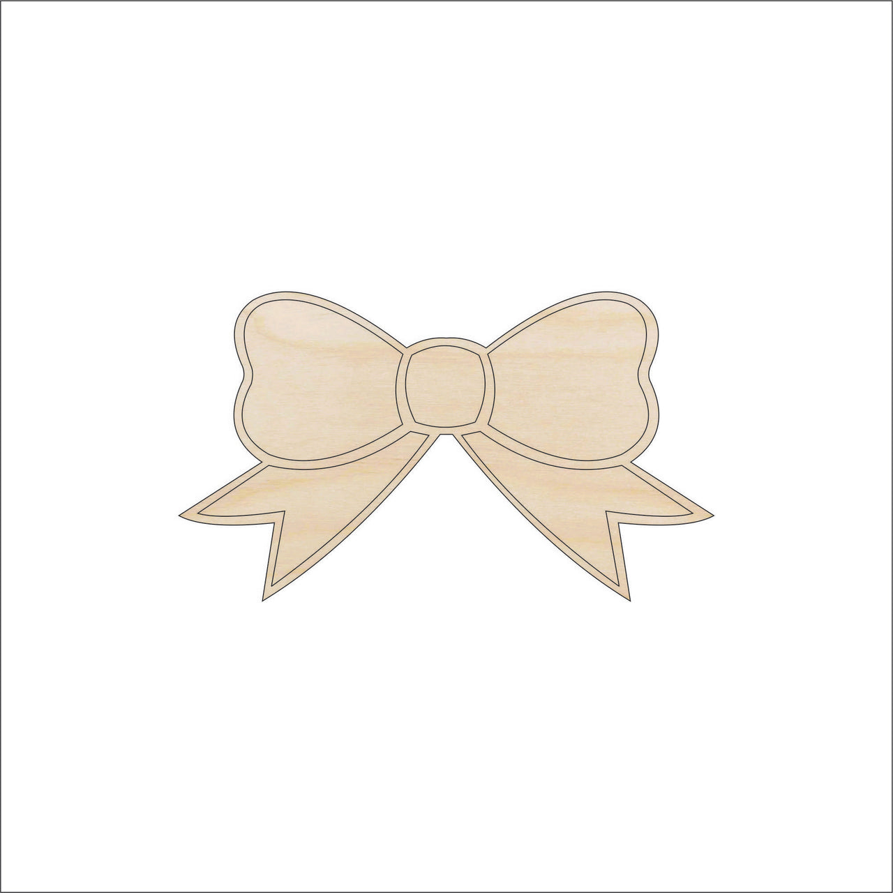 Bow Wood Craft Shape - Laser Cut Baltic Birch Unfinished DIY Wood Art Supplies BOW13 - The Wood Shape Store