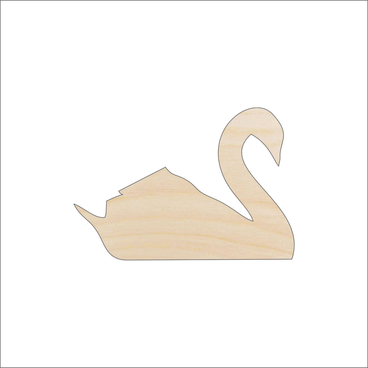 Swan Wood Craft Shape - Laser Cut Baltic Birch Unfinished DIY Wood Art Supplies BRD111 - The Wood Shape Store