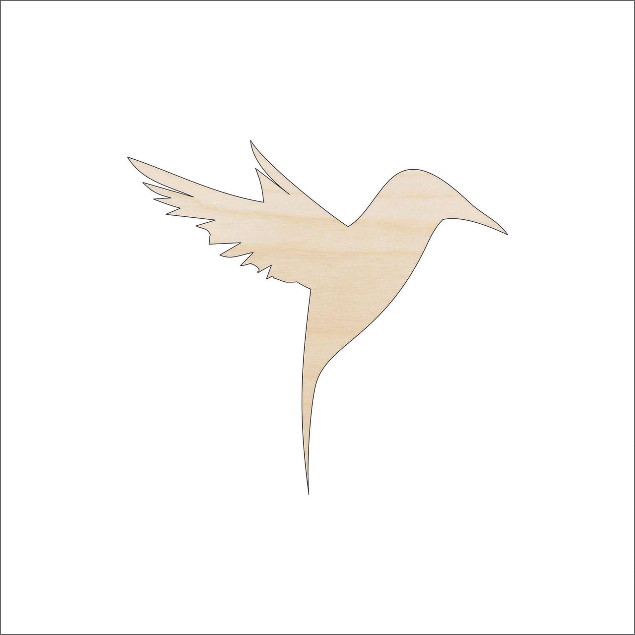 Hummingbird Wood Craft Shape - Laser Cut Baltic Birch Unfinished DIY Wood Art Supplies BRD125 - The Wood Shape Store