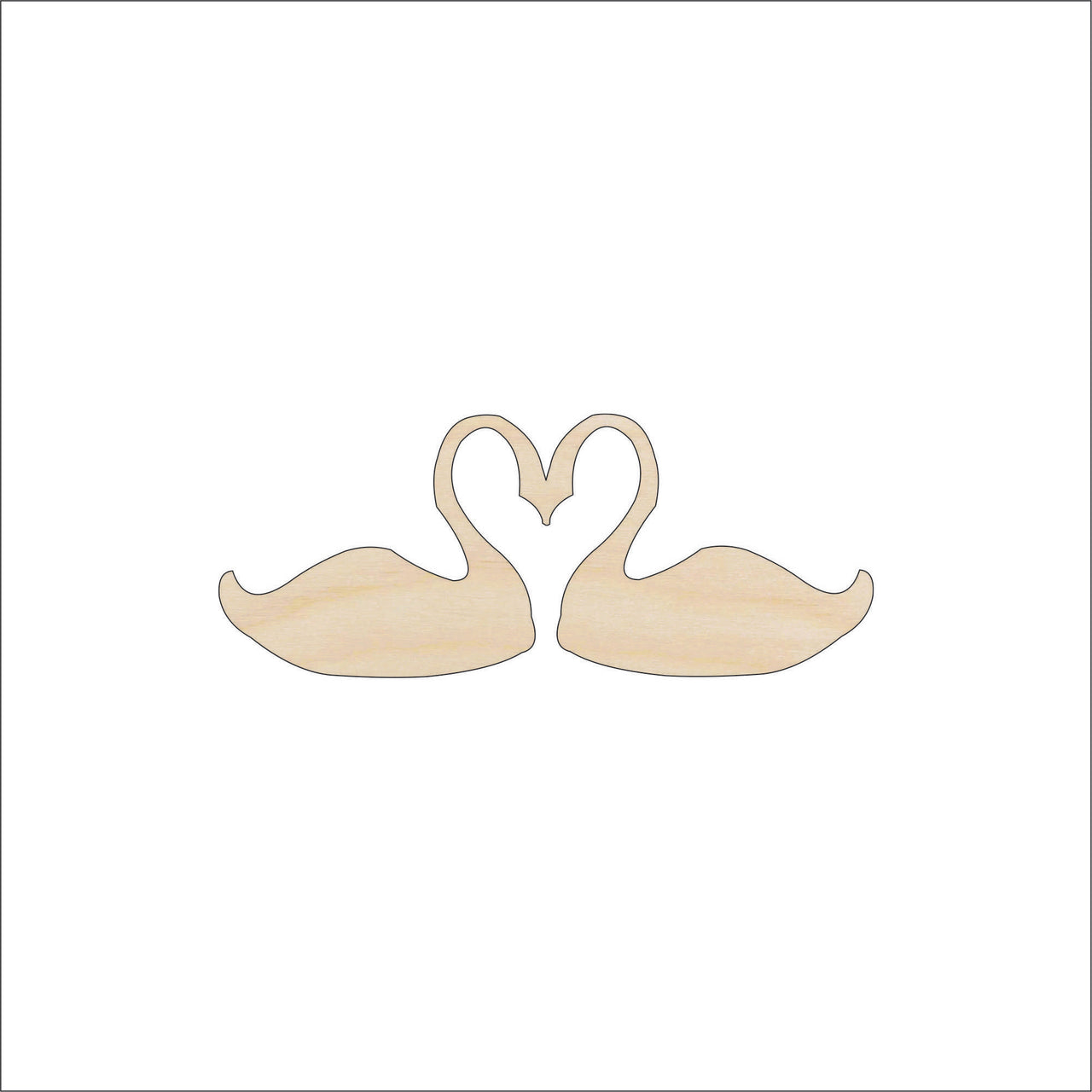 Swan Wood Craft Shape - Laser Cut Baltic Birch Unfinished DIY Wood Art Supplies BRD130 - The Wood Shape Store