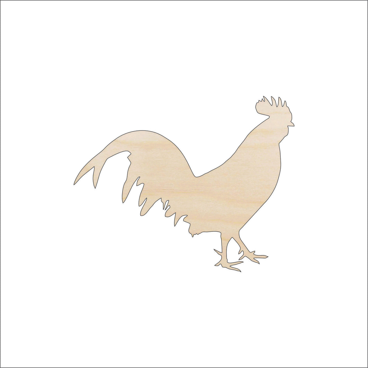 Chicken Wood Craft Shape - Laser Cut Baltic Birch Unfinished DIY Wood Art Supplies BRD134 - The Wood Shape Store
