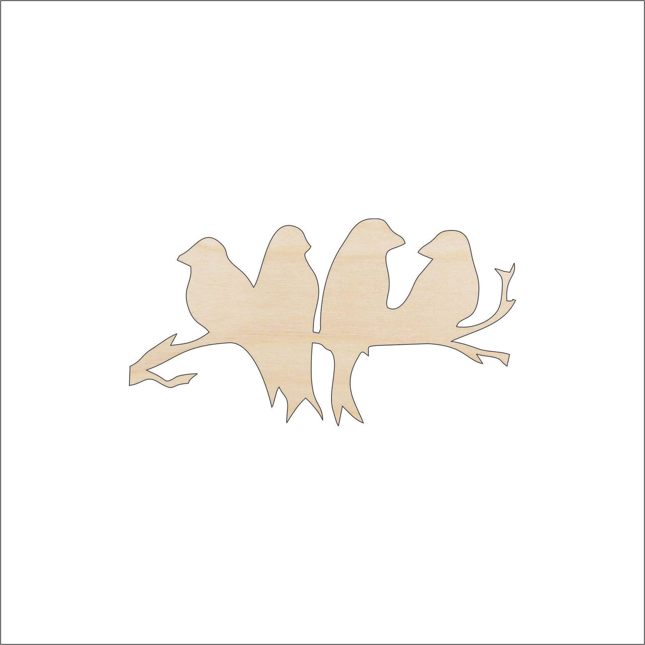 Birds Wood Craft Shape - Laser Cut Baltic Birch Unfinished DIY Wood Art Supplies BRD137 - The Wood Shape Store