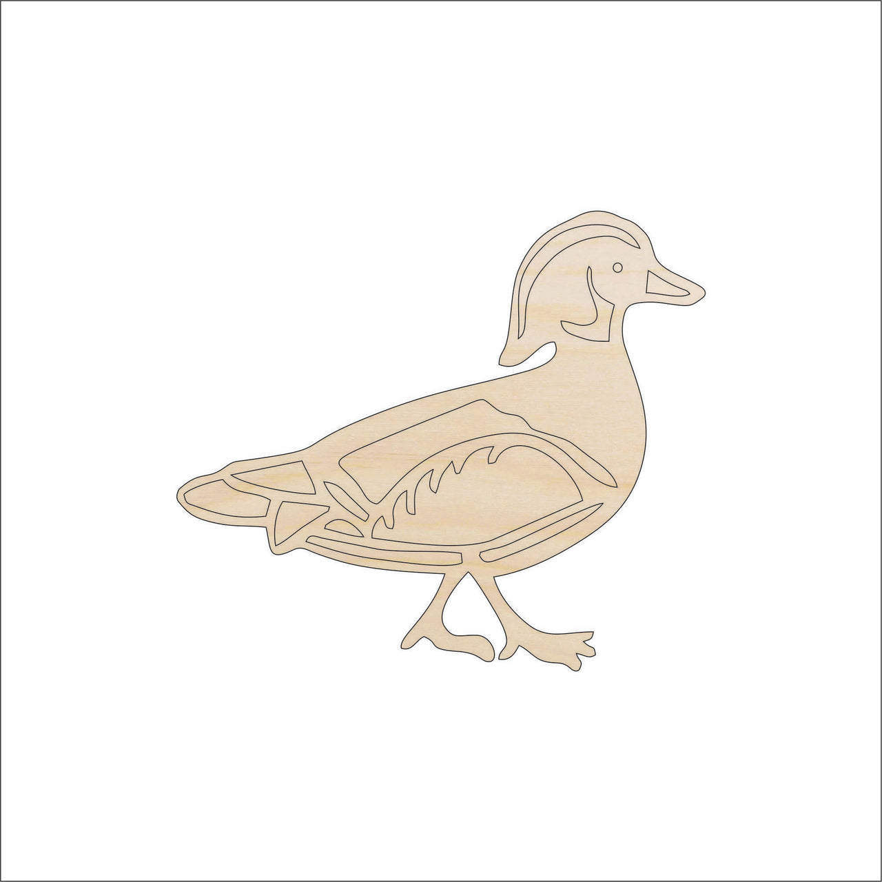 Duck Wood Craft Shape - Laser Cut Baltic Birch Unfinished DIY Wood Art Supplies BRD140 - The Wood Shape Store