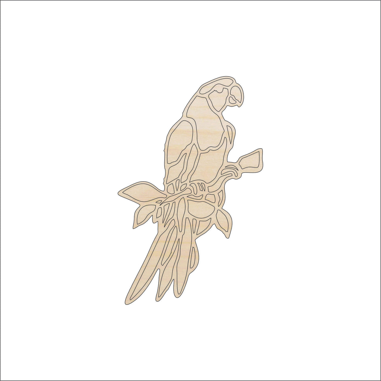 Parrot Wood Craft Shape - Laser Cut Baltic Birch Unfinished DIY Wood Art Supplies BRD146 - The Wood Shape Store