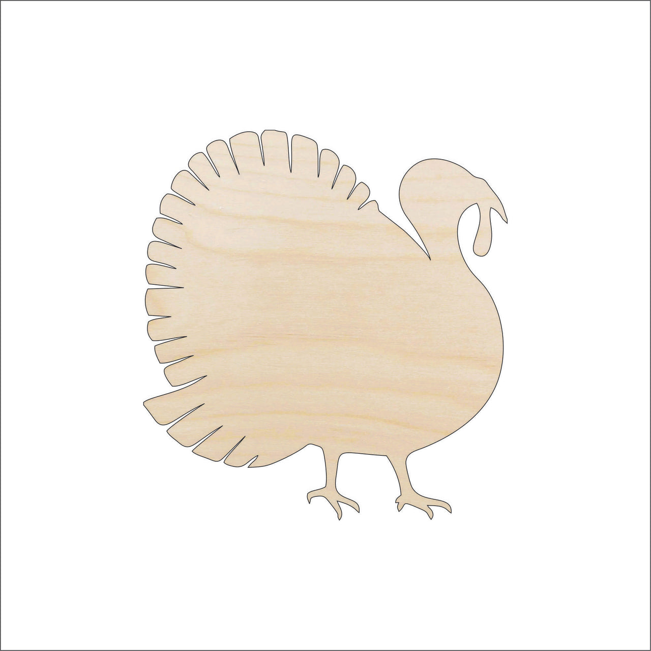 Turkey Wood Craft Shape - Laser Cut Baltic Birch Unfinished DIY Wood Art Supplies BRD147 - The Wood Shape Store
