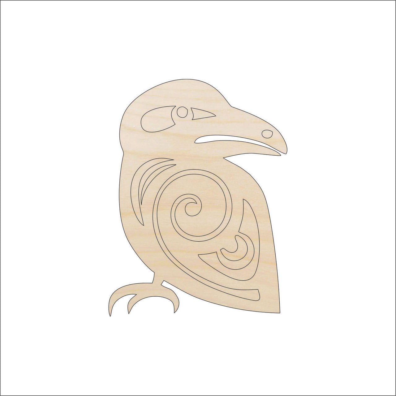 Raven Wood Craft Shape - Laser Cut Baltic Birch Unfinished DIY Wood Art Supplies BRD149 - The Wood Shape Store