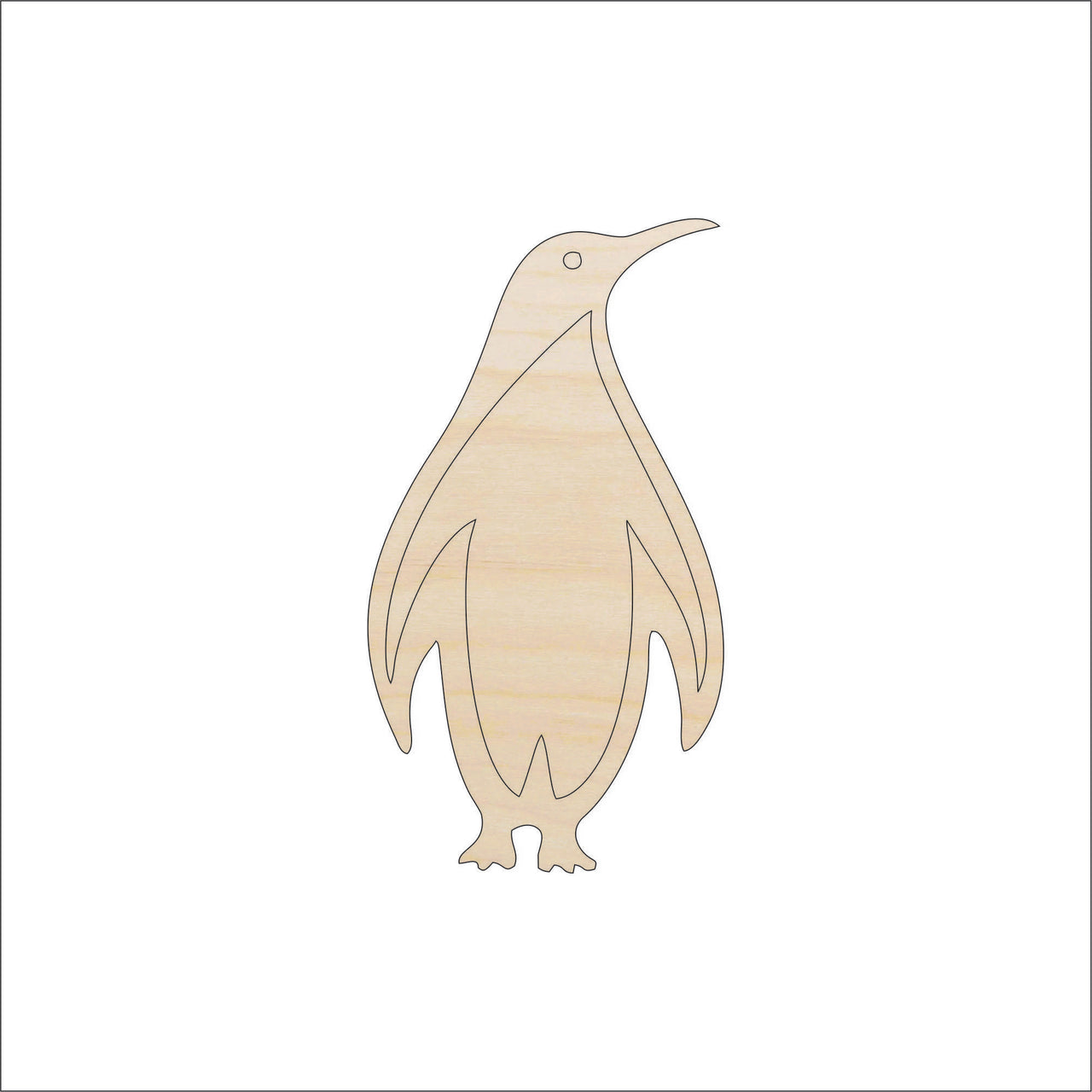 Penguin Wood Craft Shape - Laser Cut Baltic Birch Unfinished DIY Wood Art Supplies BRD156 - The Wood Shape Store