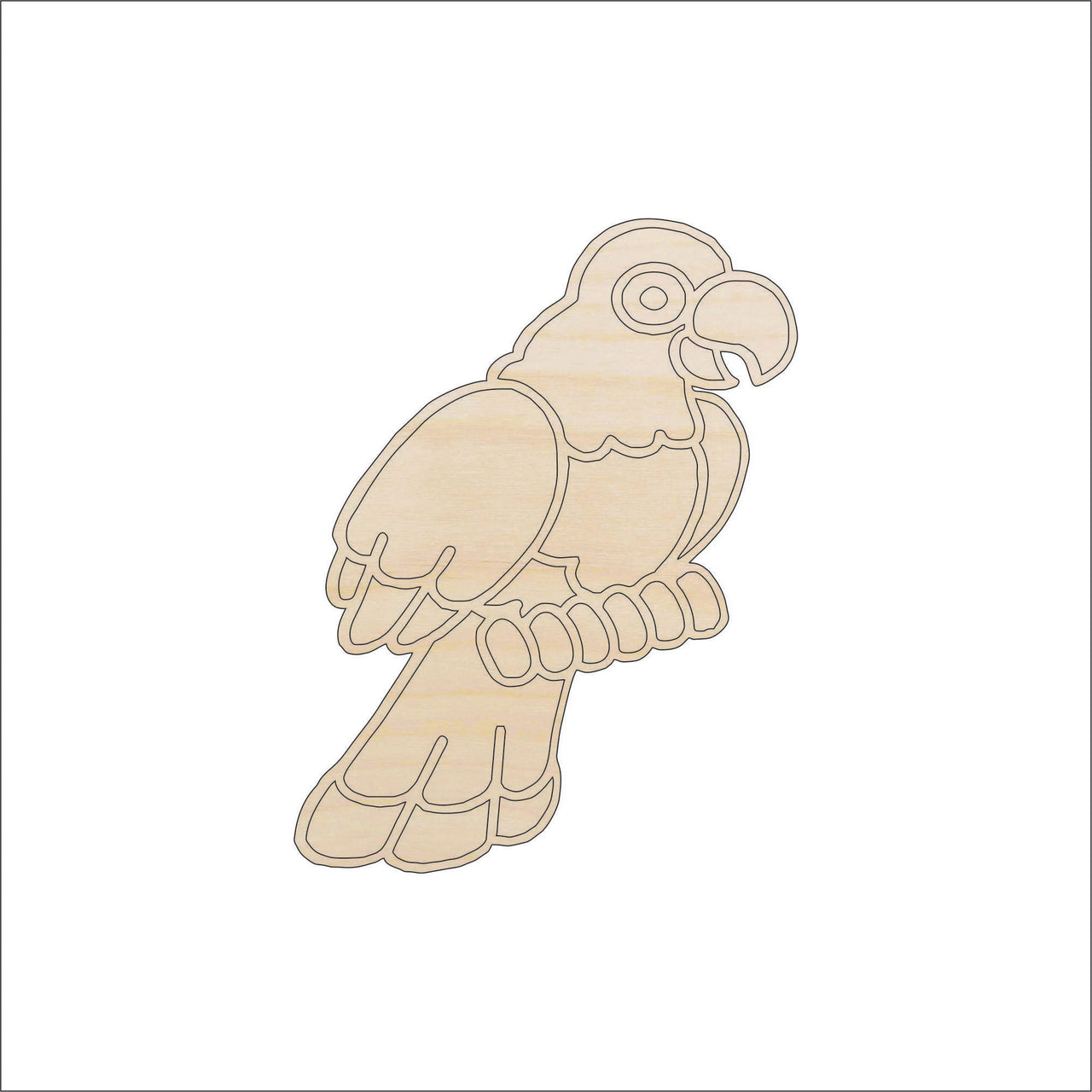 Parrot Wood Craft Shape - Laser Cut Baltic Birch Unfinished DIY Wood Art Supplies BRD159 - The Wood Shape Store