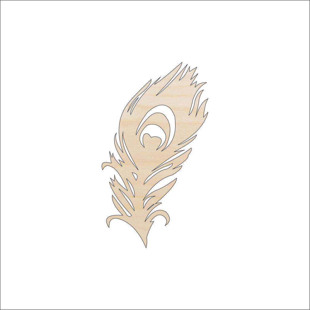 Bird Feather Peacock - Laser Cut Out Unfinished Wood Craft Shape BRD161