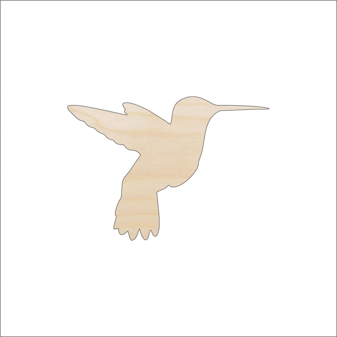 Hummingbird Wood Craft Shape - Laser Cut Baltic Birch Unfinished DIY Wood Art Supplies BRD167 - The Wood Shape Store