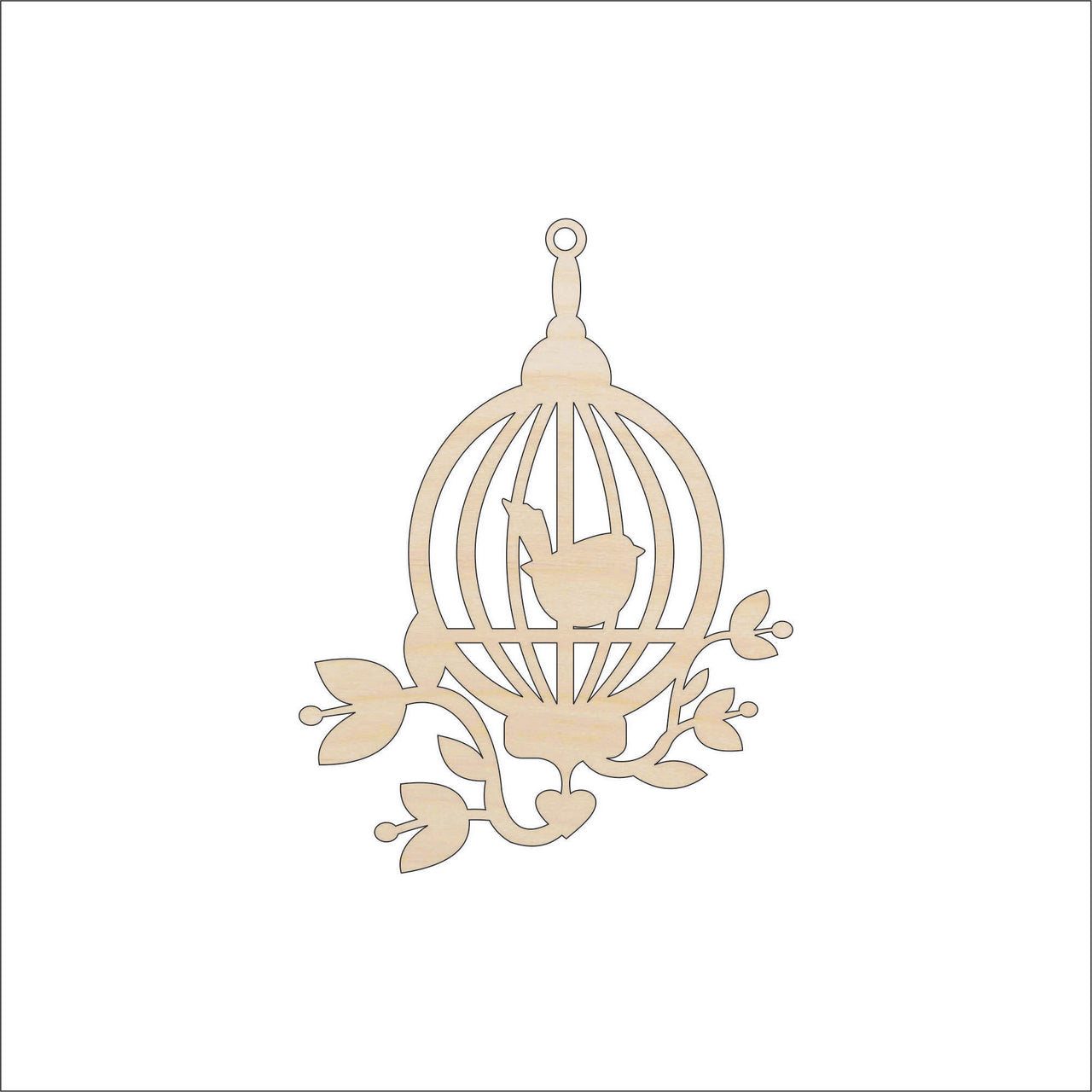 Birdcage Wood Craft Shape - Laser Cut Baltic Birch Unfinished DIY Wood Art Supplies BRD171 - The Wood Shape Store