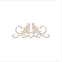 Love Birds Wood Craft Shape - Laser Cut Baltic Birch Unfinished DIY Wood Art Supplies BRD172 - The Wood Shape Store