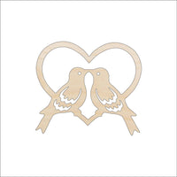 Love Birds Wood Craft Shape - Laser Cut Baltic Birch Unfinished DIY Wood Art Supplies BRD185 - The Wood Shape Store