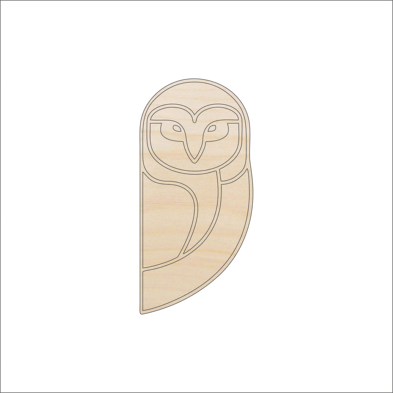 Owl Wood Craft Shape - Laser Cut Baltic Birch Unfinished DIY Wood Art Supplies BRD192 - The Wood Shape Store
