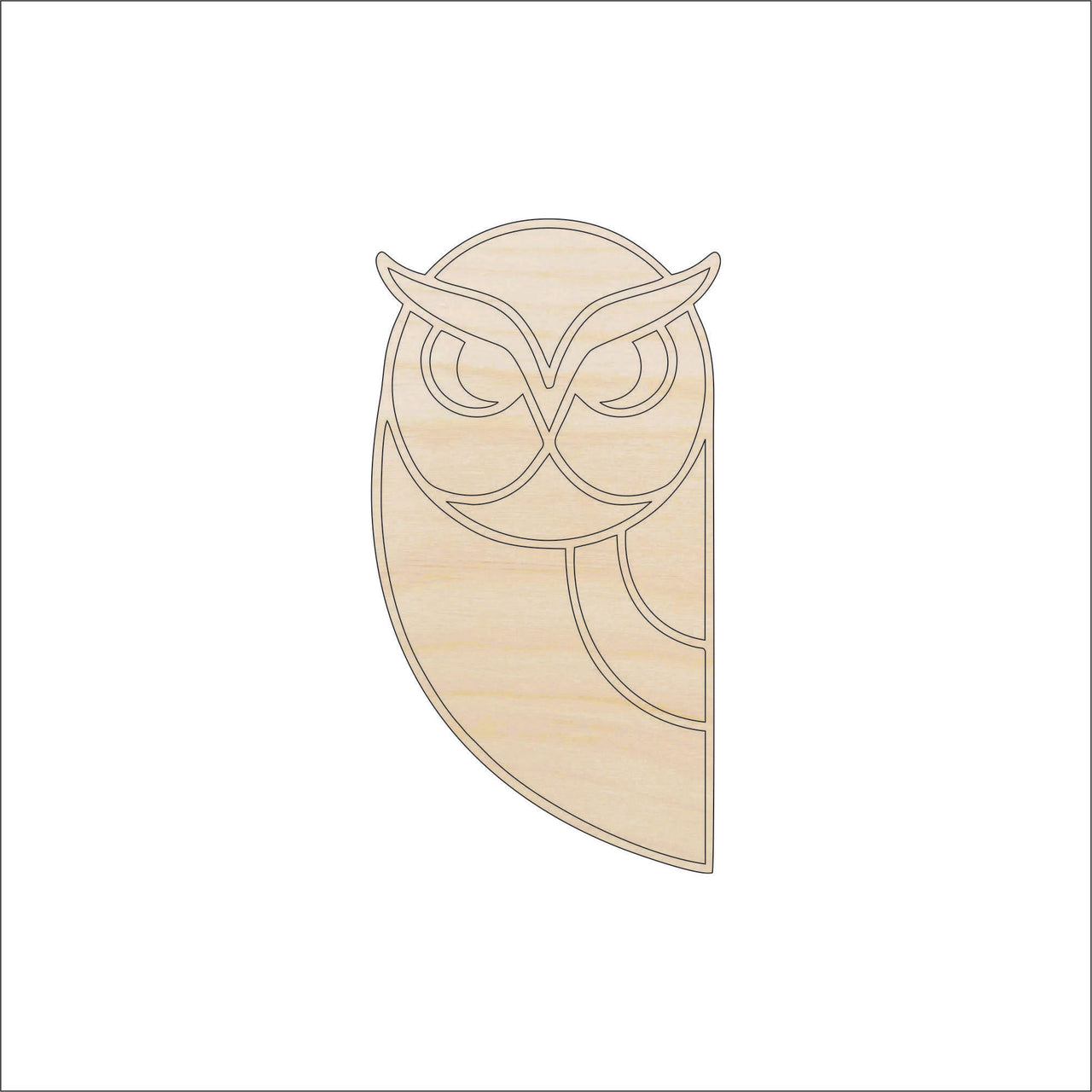 Owl Wood Craft Shape - Laser Cut Baltic Birch Unfinished DIY Wood Art Supplies BRD193 - The Wood Shape Store