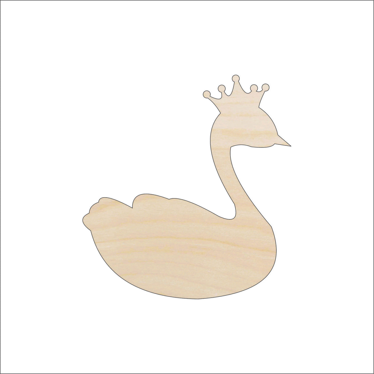 Swan Wood Craft Shape - Laser Cut Baltic Birch Unfinished DIY Wood Art Supplies BRD198 - The Wood Shape Store