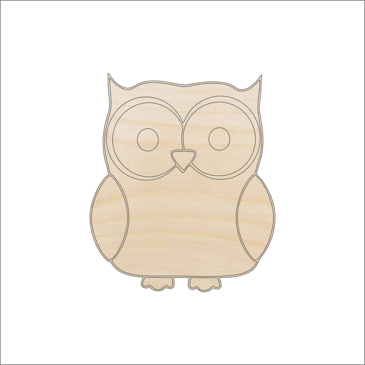 Owl Wood Craft Shape - Laser Cut Baltic Birch Unfinished DIY Wood Art Supplies BRD19 - The Wood Shape Store