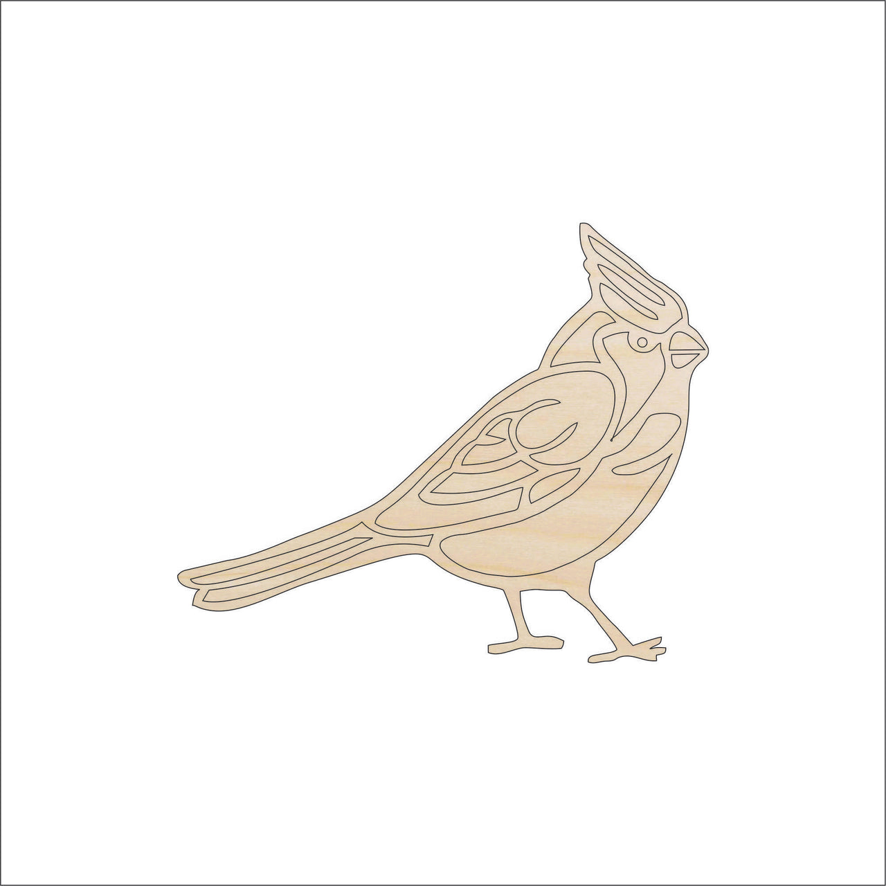 Cardinal Wood Craft Shape - Laser Cut Baltic Birch Unfinished DIY Wood Art Supplies BRD219 - The Wood Shape Store