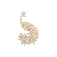 Peacock Wood Craft Shape - Laser Cut Baltic Birch Unfinished DIY Wood Art Supplies BRD21 - The Wood Shape Store