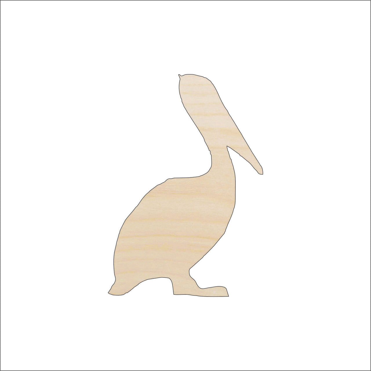 Pelican Wood Craft Shape - Laser Cut Baltic Birch Unfinished DIY Wood Art Supplies BRD228 - The Wood Shape Store