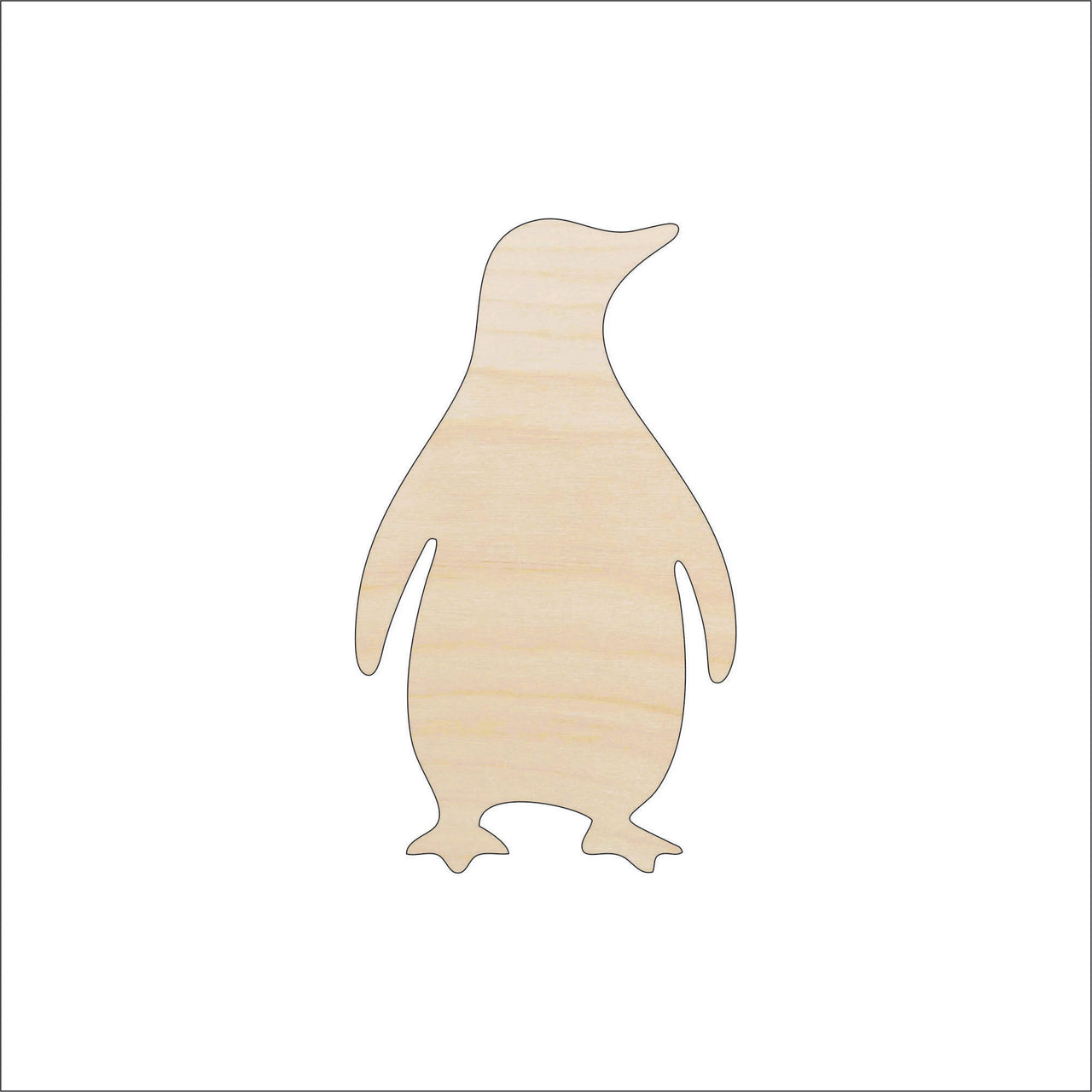 Penguin Wood Craft Shape - Laser Cut Baltic Birch Unfinished DIY Wood Art Supplies BRD230 - The Wood Shape Store