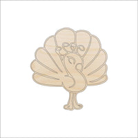 Peacock Wood Craft Shape - Laser Cut Baltic Birch Unfinished DIY Wood Art Supplies BRD24 - The Wood Shape Store