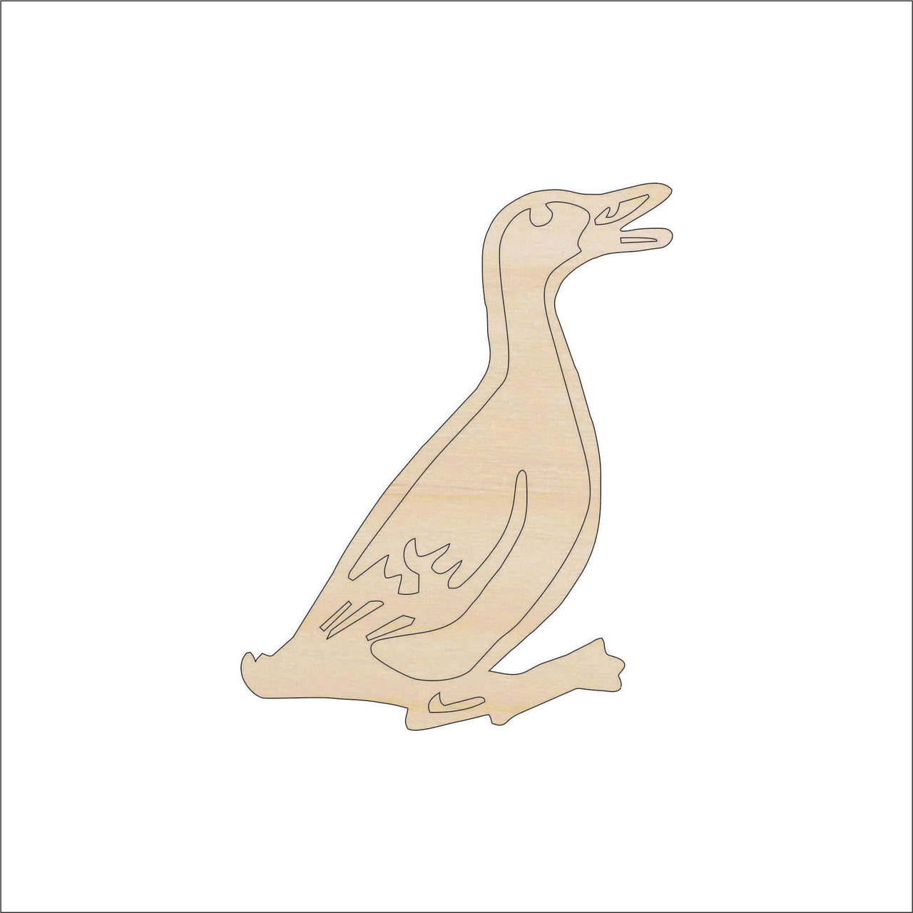Duck Wood Craft Shape - Laser Cut Baltic Birch Unfinished DIY Wood Art Supplies BRD251 - The Wood Shape Store