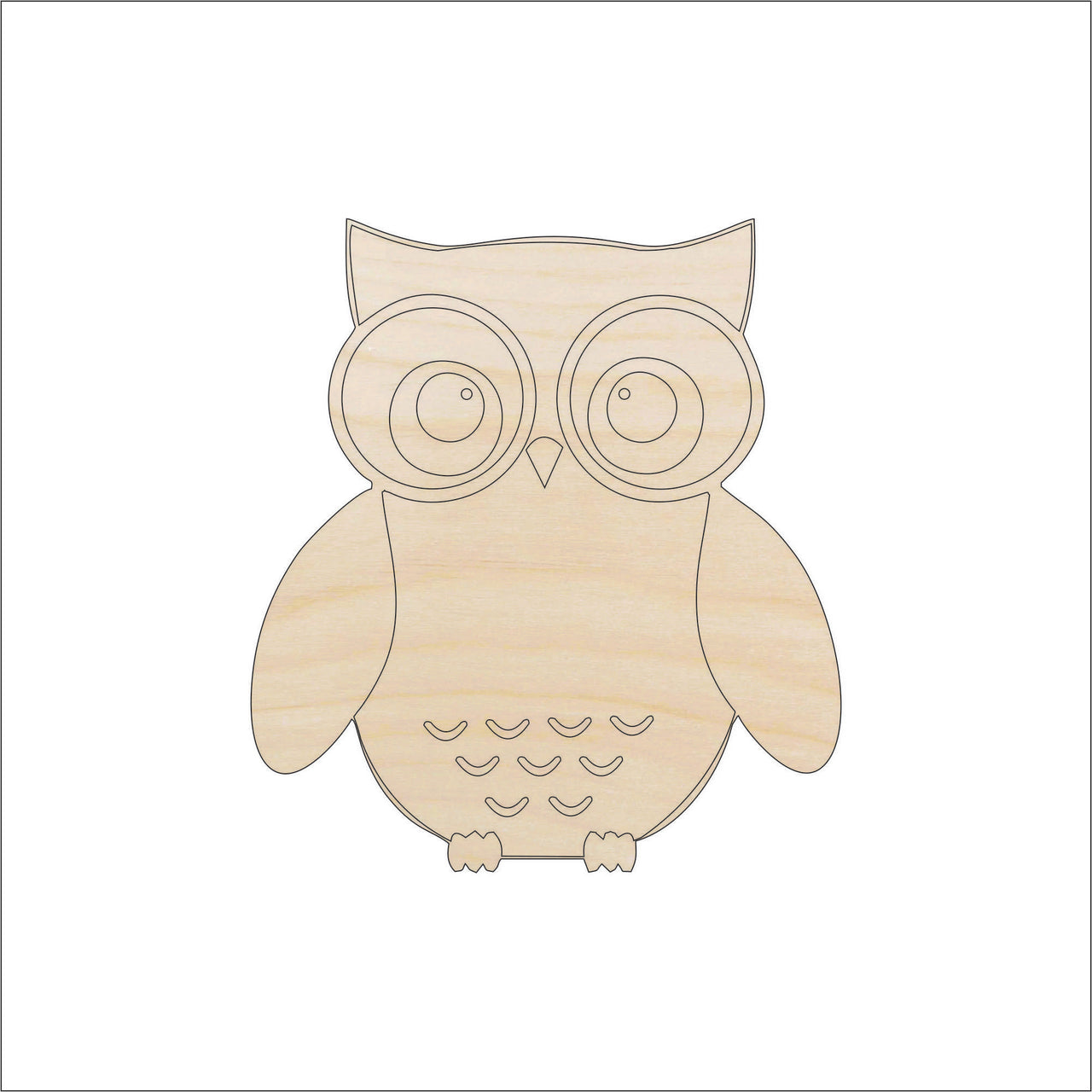 Owl Wood Craft Shape - Laser Cut Baltic Birch Unfinished DIY Wood Art Supplies BRD28 - The Wood Shape Store