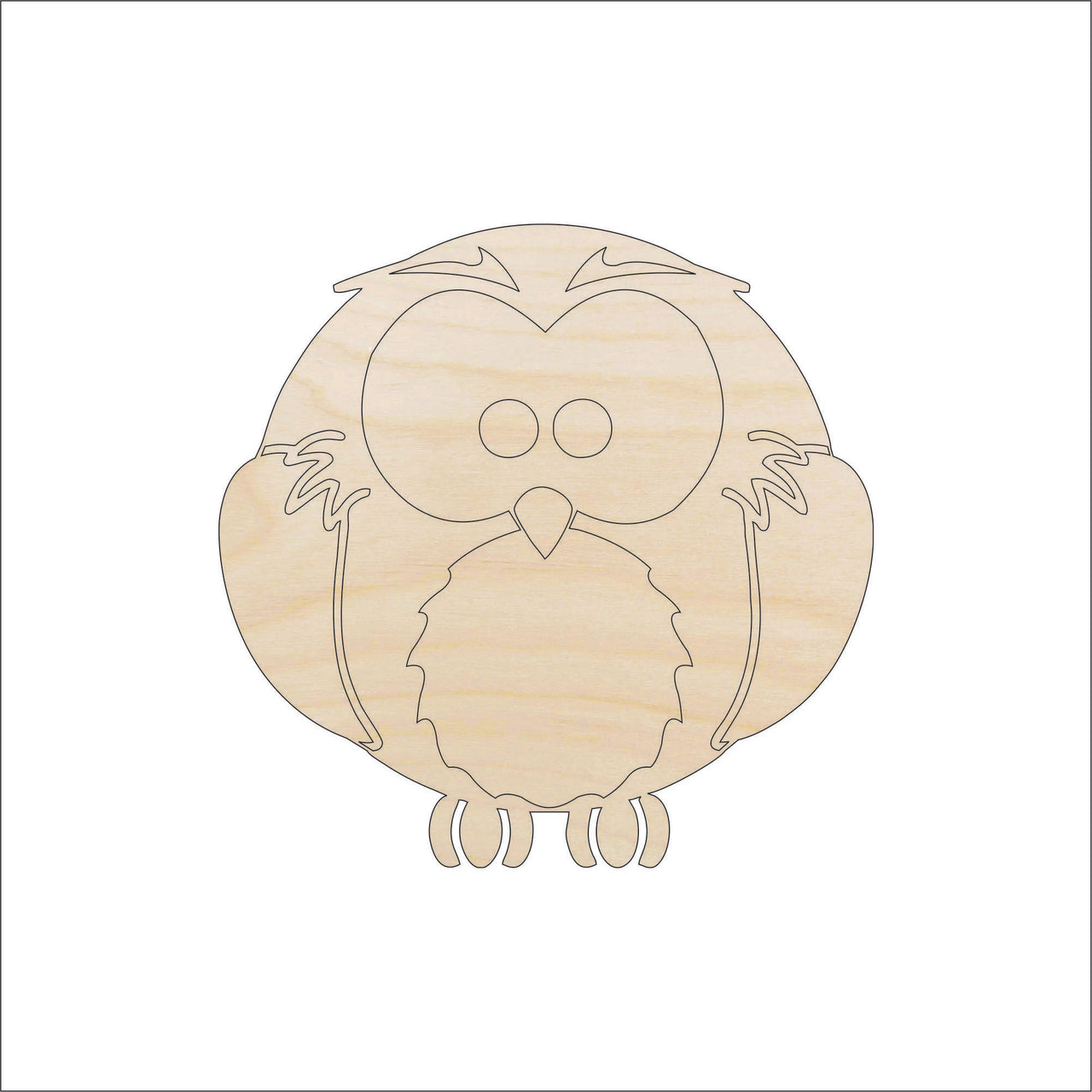 Owl Wood Craft Shape - Laser Cut Baltic Birch Unfinished DIY Wood Art Supplies BRD29 - The Wood Shape Store
