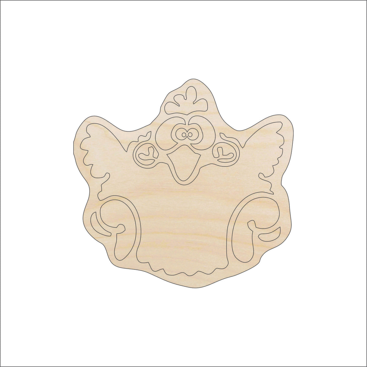 Chicken Wood Craft Shape - Laser Cut Baltic Birch Unfinished DIY Wood Art Supplies BRD34 - The Wood Shape Store