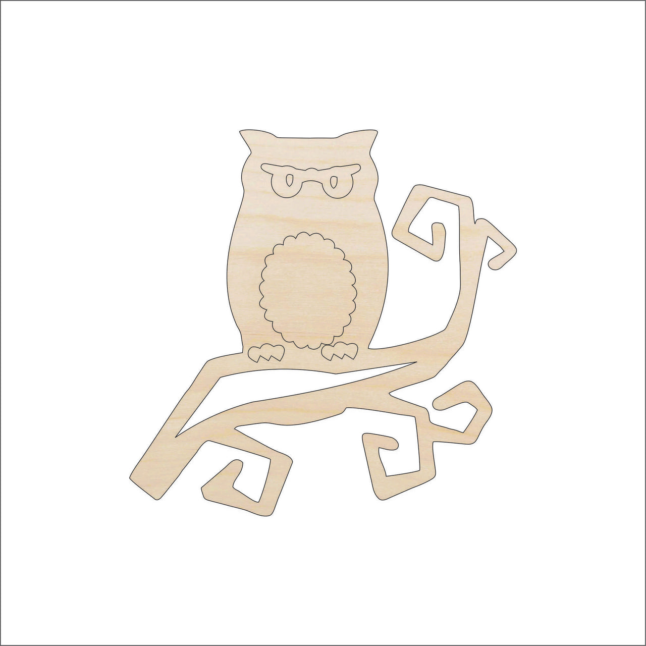 Owl Wood Craft Shape - Laser Cut Baltic Birch Unfinished DIY Wood Art Supplies BRD35 - The Wood Shape Store