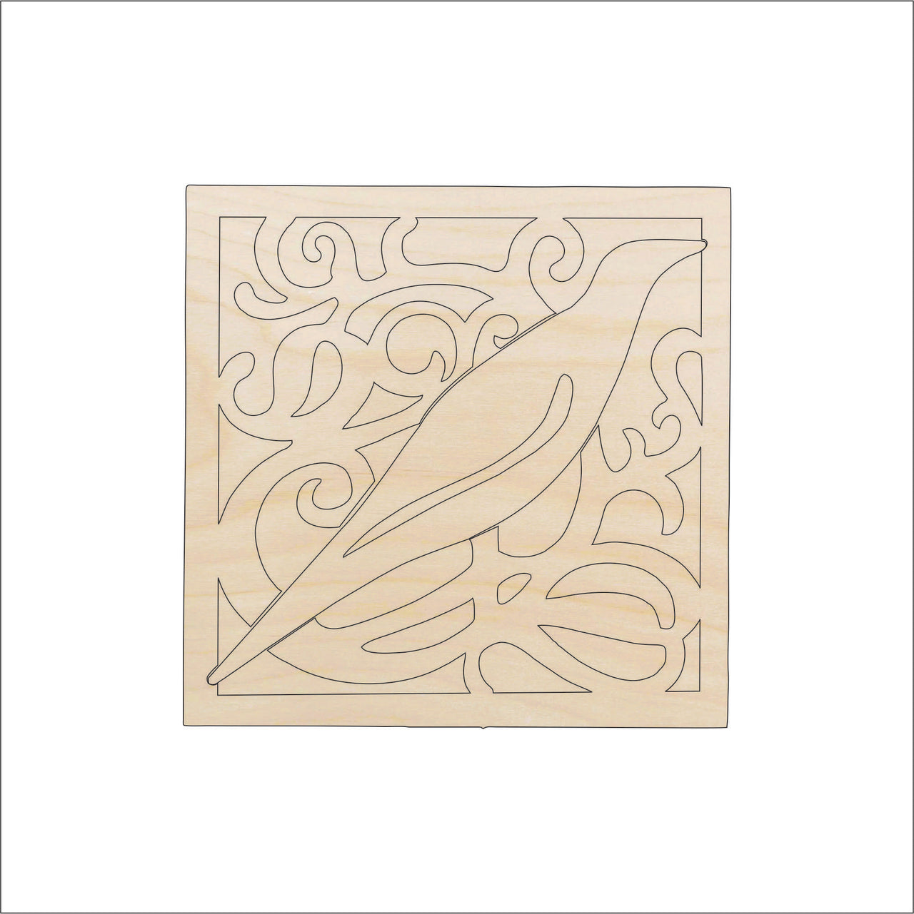 Bird Design Wood Craft Shape - Laser Cut Baltic Birch Unfinished DIY Wood Art Supplies BRD36 - The Wood Shape Store