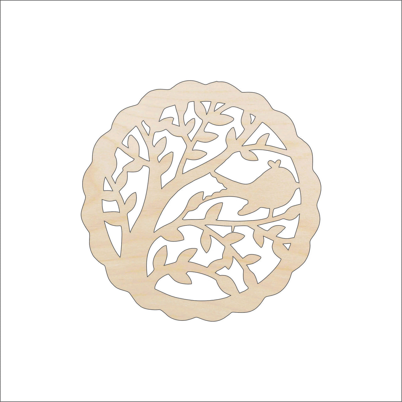 Design BirdWood Craft Shape - Laser Cut Baltic Birch Unfinished DIY Wood Art Supplies BRD37 - The Wood Shape Store