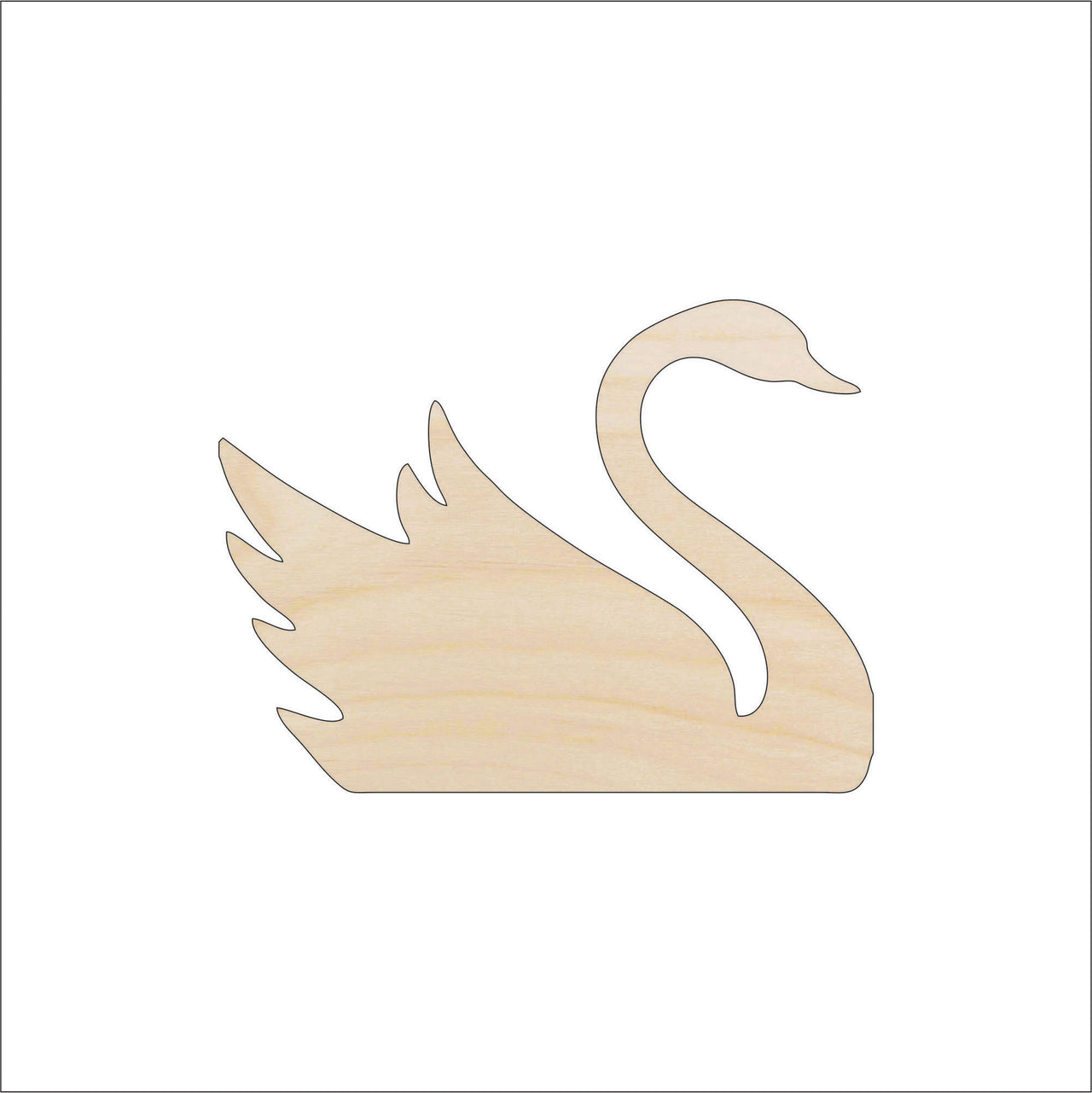 Swan Wood Craft Shape - Laser Cut Baltic Birch Unfinished DIY Wood Art Supplies BRD44 - The Wood Shape Store