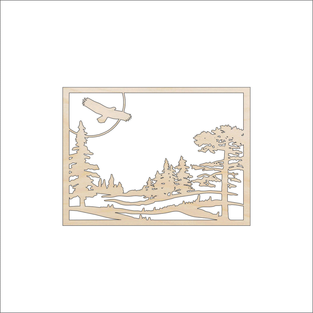 Bird Scene Wood Craft Shape - Laser Cut Baltic Birch Unfinished DIY Wood Art Supplies BRD45 - The Wood Shape Store