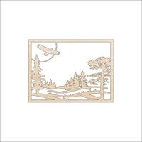 Bird Scene Wood Craft Shape - Laser Cut Baltic Birch Unfinished DIY Wood Art Supplies BRD45 - The Wood Shape Store