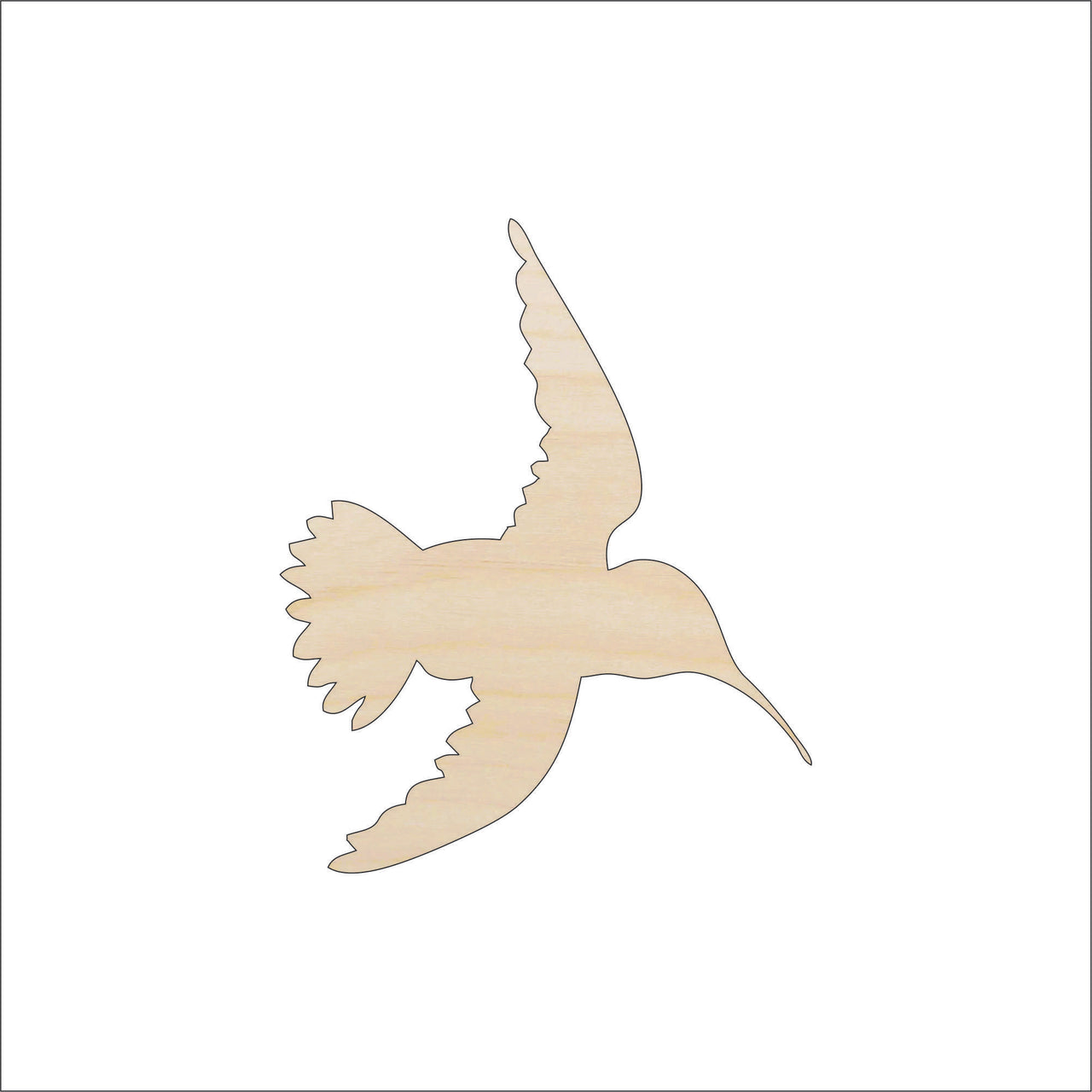 Hummingbird Wood Craft Shape - Laser Cut Baltic Birch Unfinished DIY Wood Art Supplies BRD5 - The Wood Shape Store