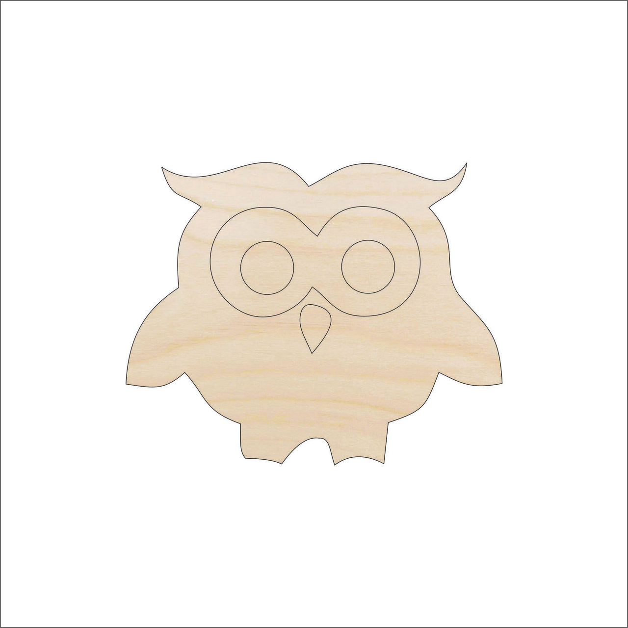 Owl Wood Craft Shape - Laser Cut Baltic Birch Unfinished DIY Wood Art Supplies BRD64 - The Wood Shape Store