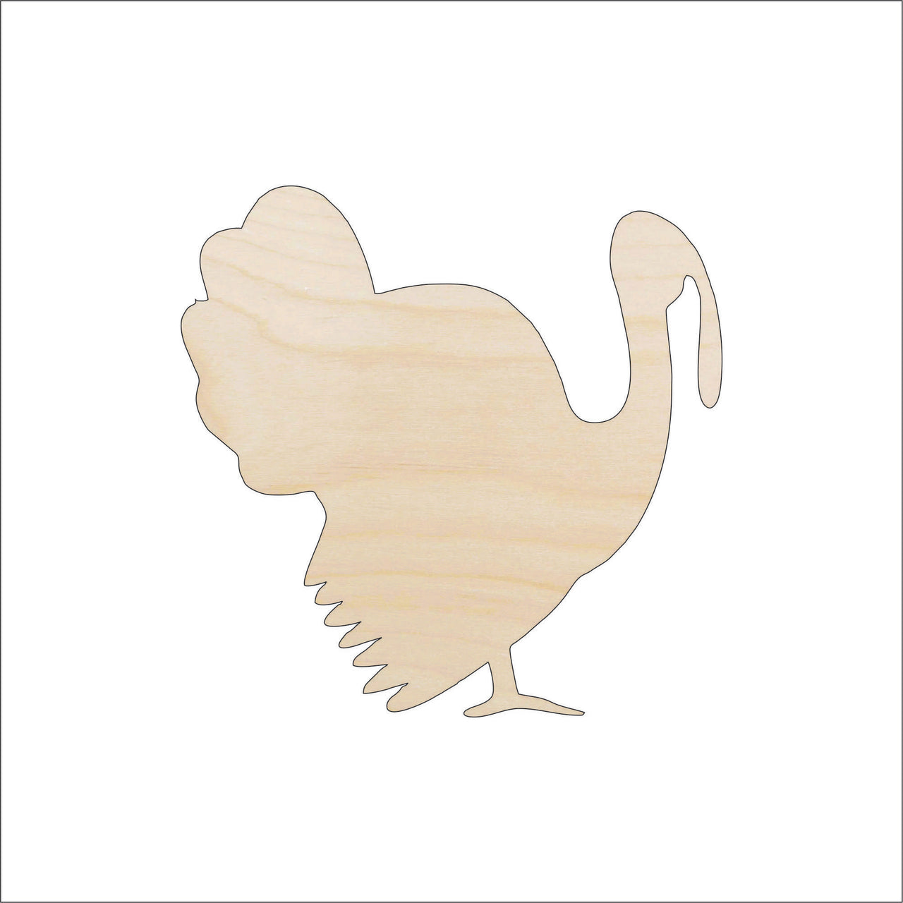 Turkey Wood Craft Shape - Laser Cut Baltic Birch Unfinished DIY Wood Art Supplies BRD65 - The Wood Shape Store