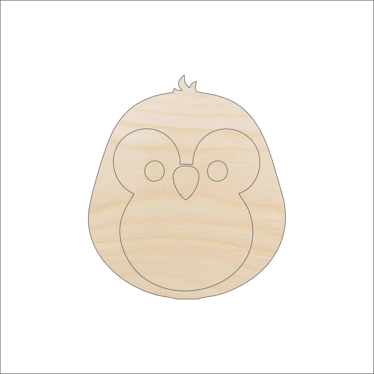 Penguin Wood Craft Shape - Laser Cut Baltic Birch Unfinished DIY Wood Art Supplies BRD6 - The Wood Shape Store
