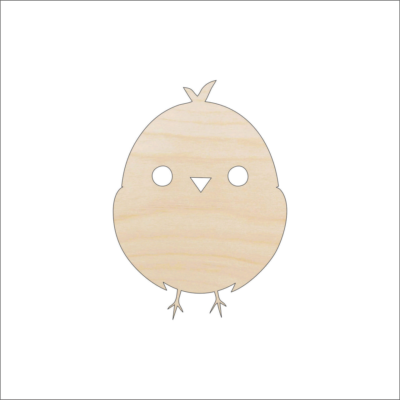 Chick Wood Craft Shape - Laser Cut Baltic Birch Unfinished DIY Wood Art Supplies BRD7 - The Wood Shape Store